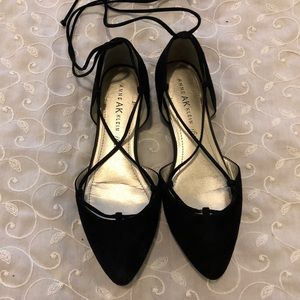 Anne Klein Black Suede Flats